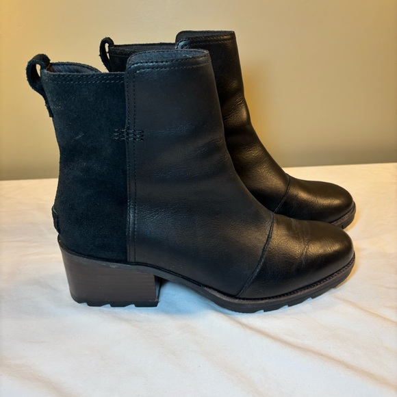 Sorel Shoes - SOREL Women’s Cate Leather Black Waterproof Ankle Booties Shoes Size 9